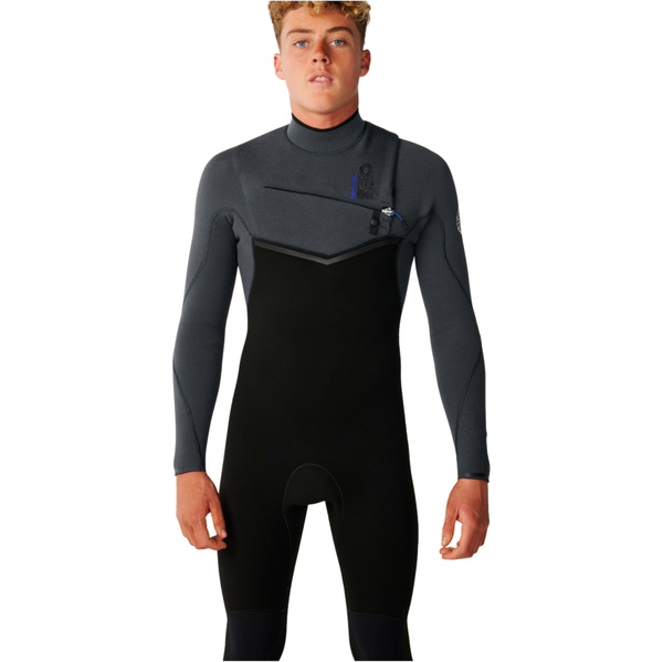 2026 Rip Curl Mens E-Bomb 4/3mm Chest Zip Wetsuit 17RMFS - Charcoal Grey